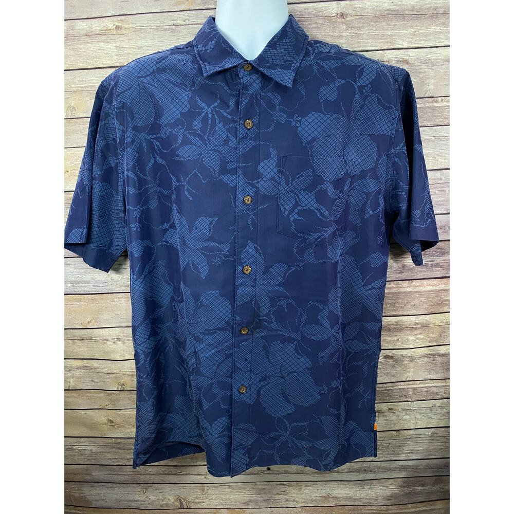 Quicksilver Rayon mix Comfort Fit Floral Print Hawaiian Men's M Button Up Shirt